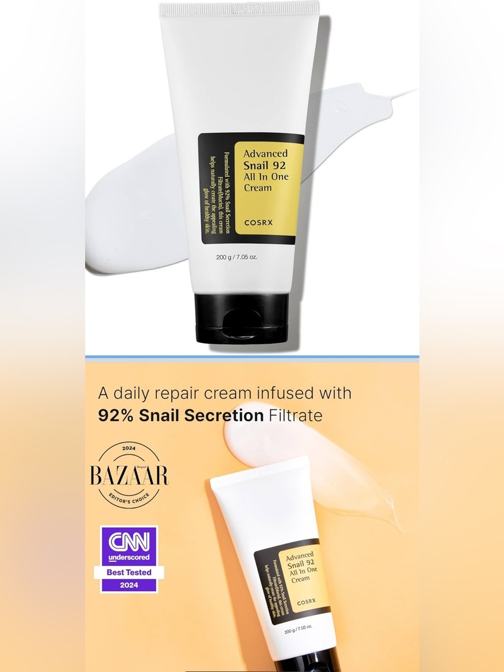 COSRX Advanced Snail 92 All In One Cream - White & Yellow